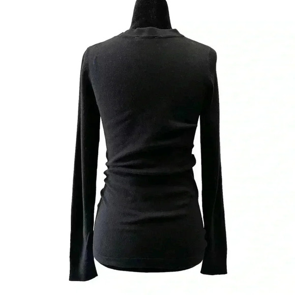Ricki’s Wrap Front Sweater Deep V Neckline Thin Knit Stretch Fit Black Size XS - Picture 2 of 15